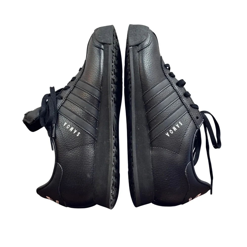 Adidas Samoa Mens Sneakers Core Black Leather Retro Low Top IG1817 Size 8